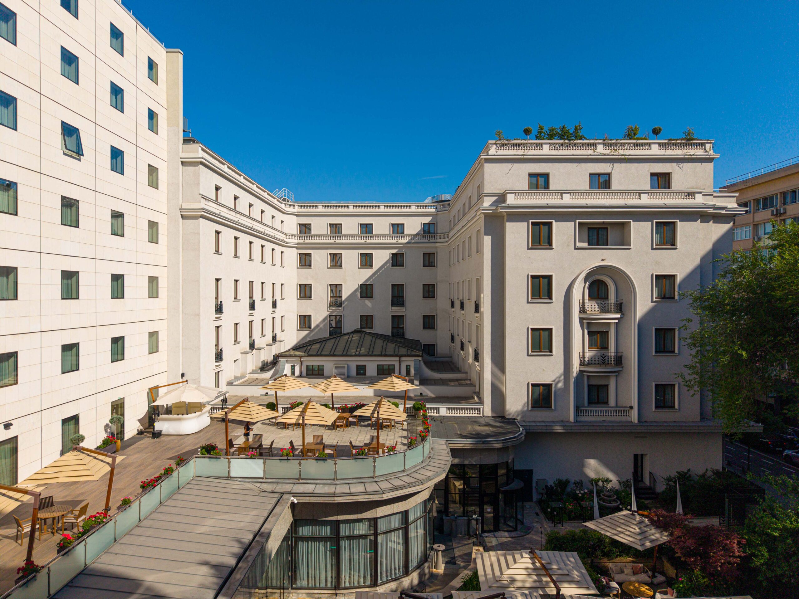 Meetings Terrace on Calea Victoriei | The Art of Summer Wellbeing 2026 Meetings Terrace at Athénée Palace on Calea Victoriei, set for an outdoor summer event