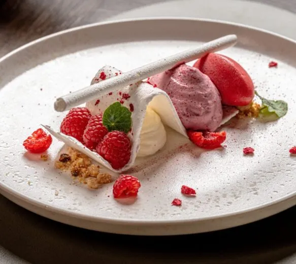 Pavlova with sour cherries InterContinental Athénée Palace Bucharest
